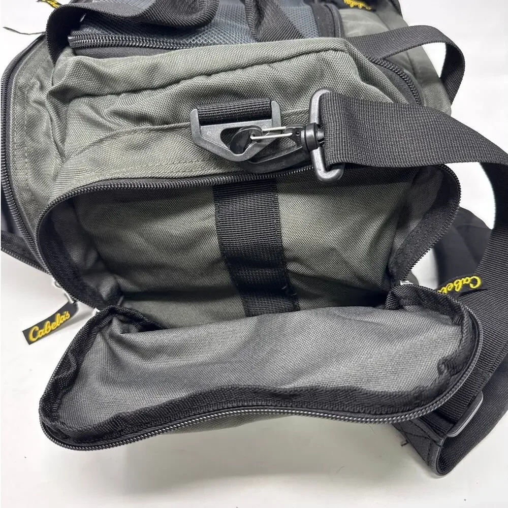 Cabela's Club Catch All Gear Bag, Green And Black Many Pockets Shoulder Strap